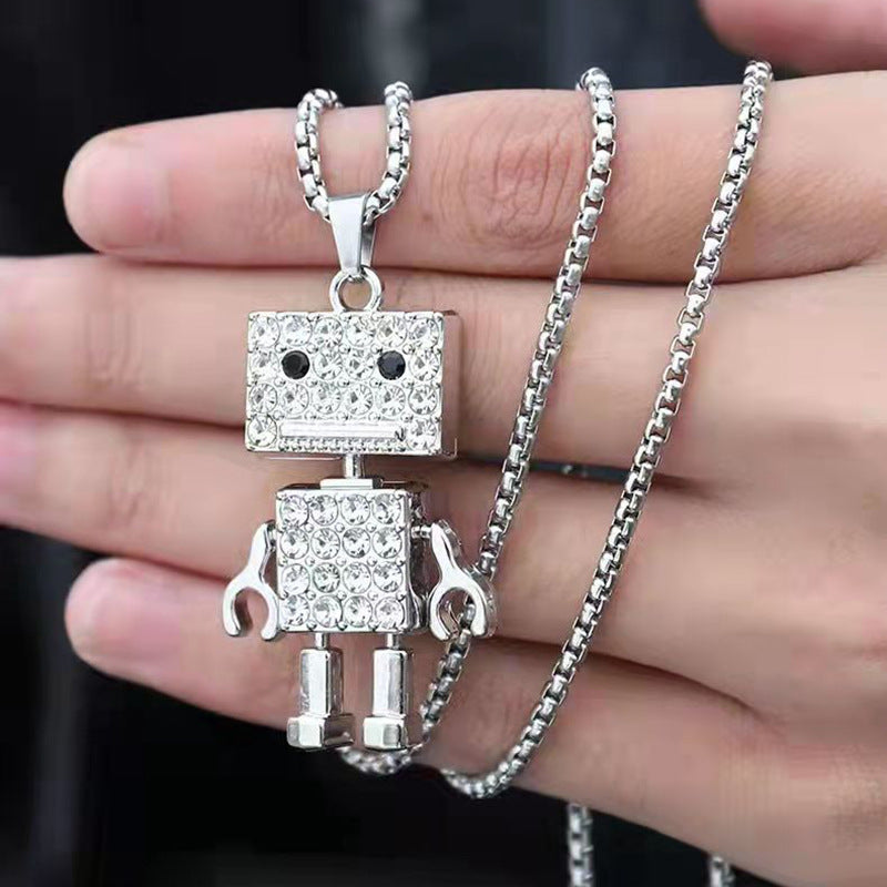 Women's Diamond Robot Moving Simple Temperamental Minority Necklaces