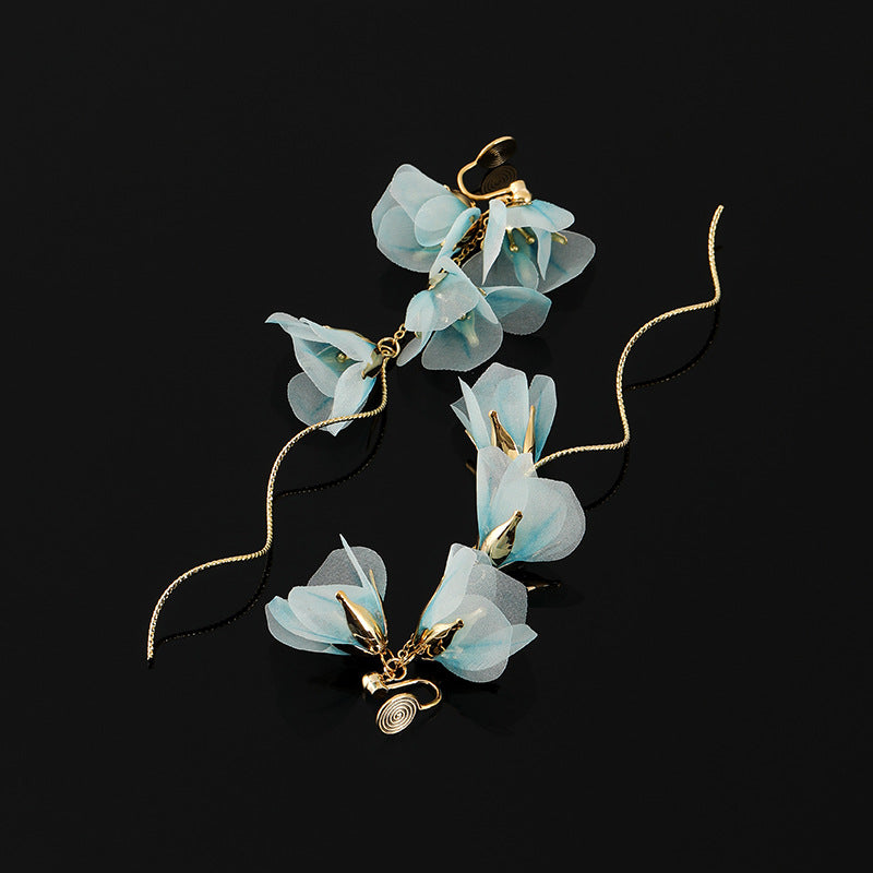 Fairy Light Blue Flower Mosquito Coil Ear Clip
