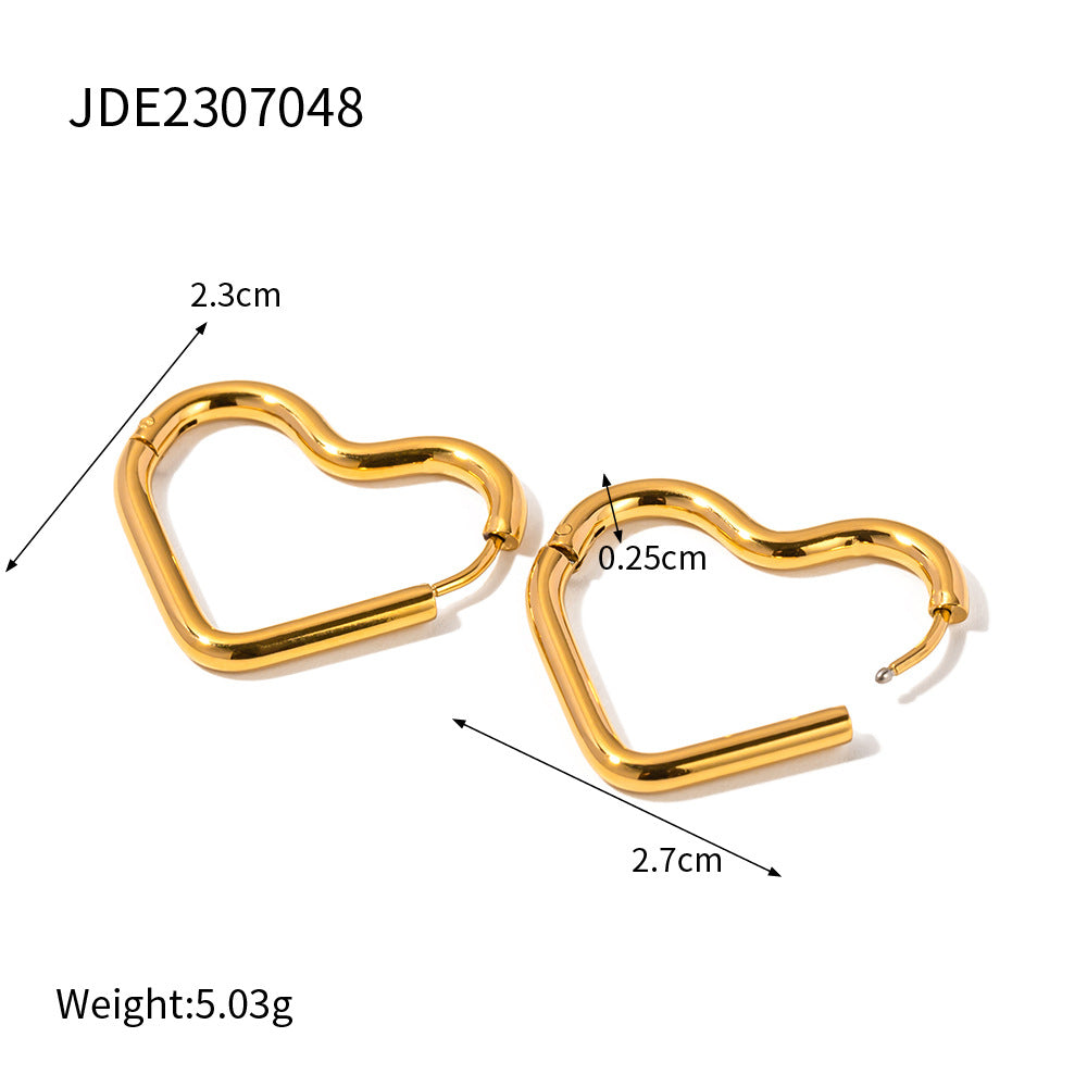 Women's Style Elegant Titanium Steel Stainless Gold Earrings