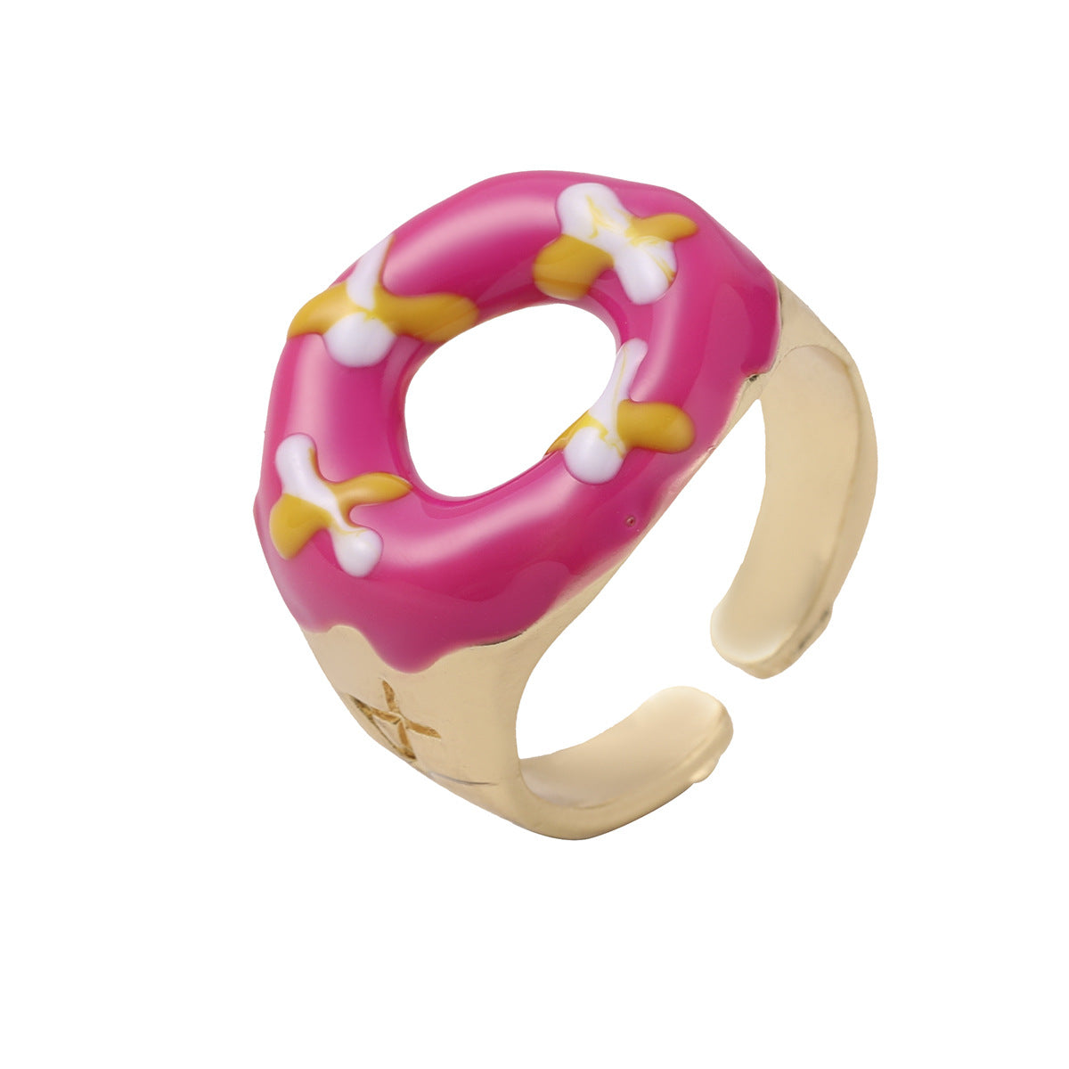 Creative Alloy Drip Donut Hip Hop Rings