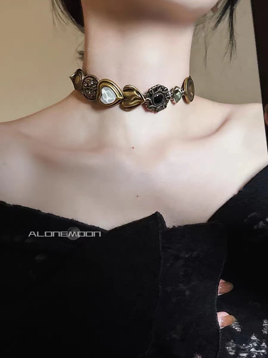 Colliers Vintage en acier titane Punk de Style chinois pour femmes