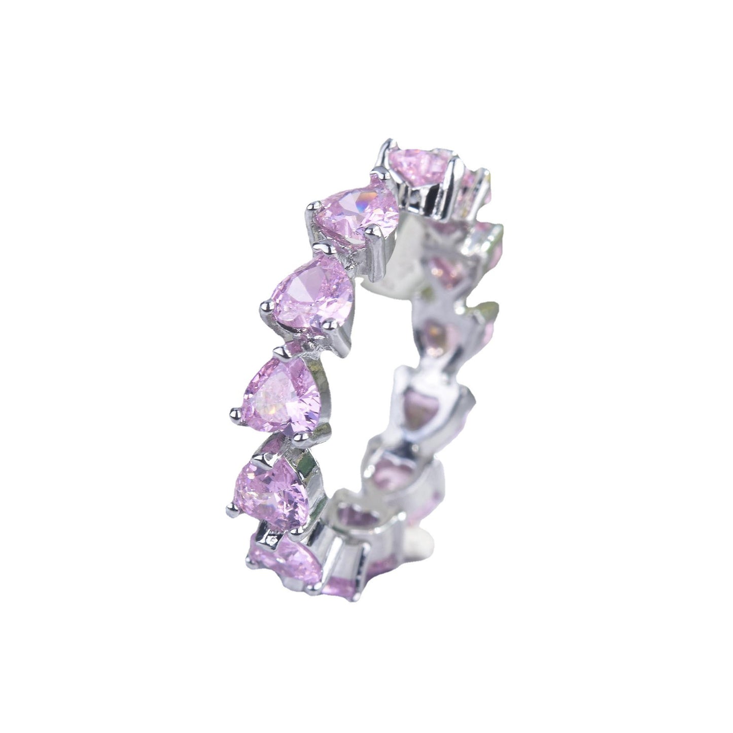 Women's Broadcast Heart-shaped Yellow Diamond Artificial High Carbon Rings
