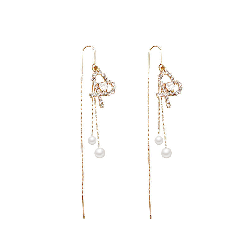 Heart Female Sier Needle Light Luxury Minority Earrings