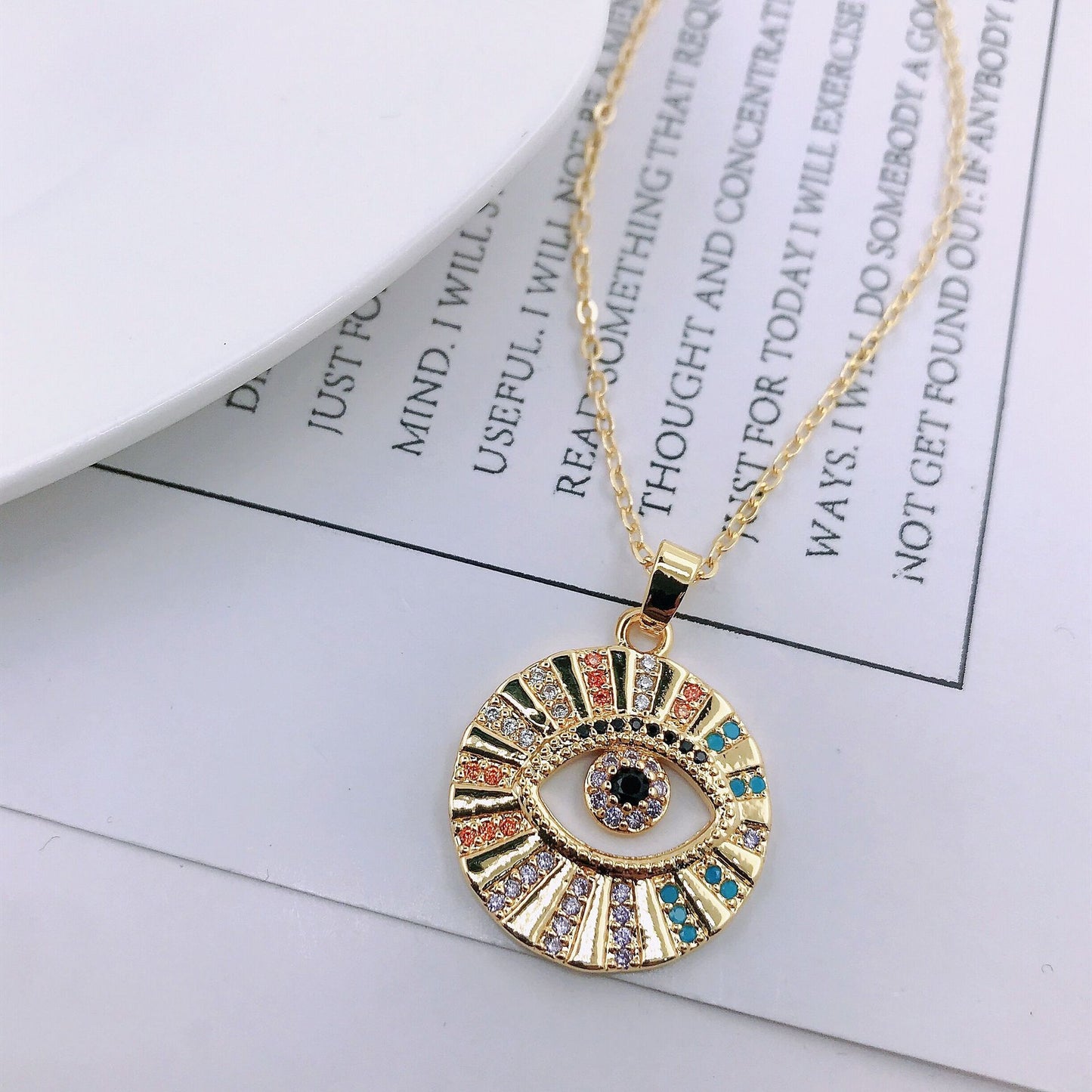 Accessoires de niche œil de Dieu, colliers en Zircon colorés
