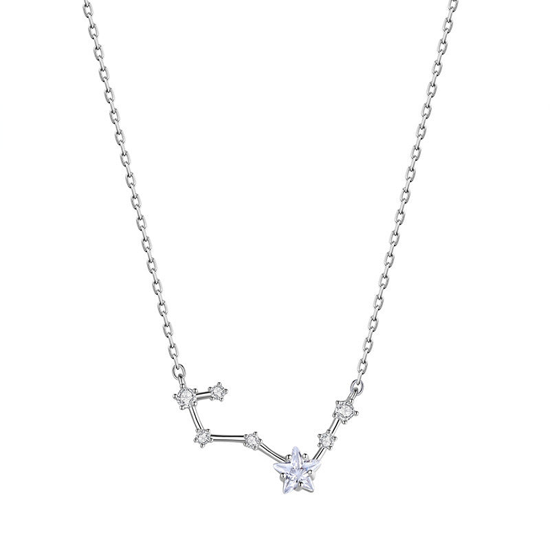 Colliers en chaîne de clavicule sauvage de tempérament féminin de grande ourse en argent sterling