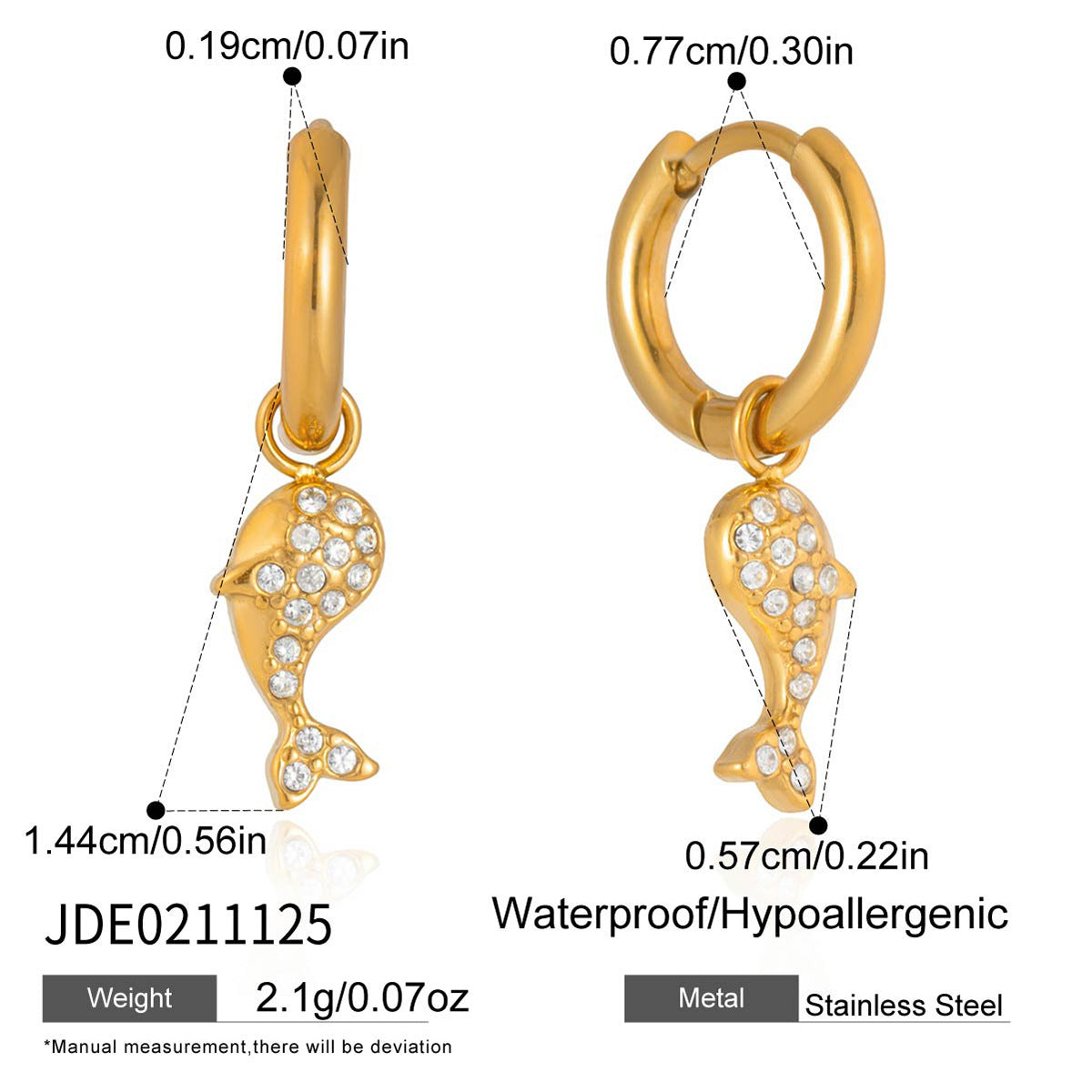 Gold Stainless Steel Zircon Marine Light Luxury High Sense Bracelets
