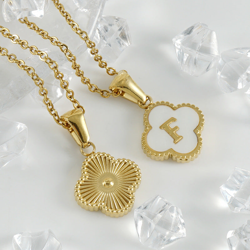 Women's Four-leaf Clover Pendant Stainless Steel Gold Necklaces