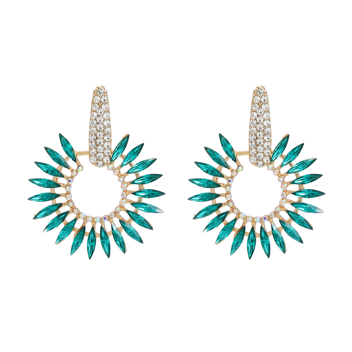 Stylish Colored Diamond Sunflower Female Splendid Earrings