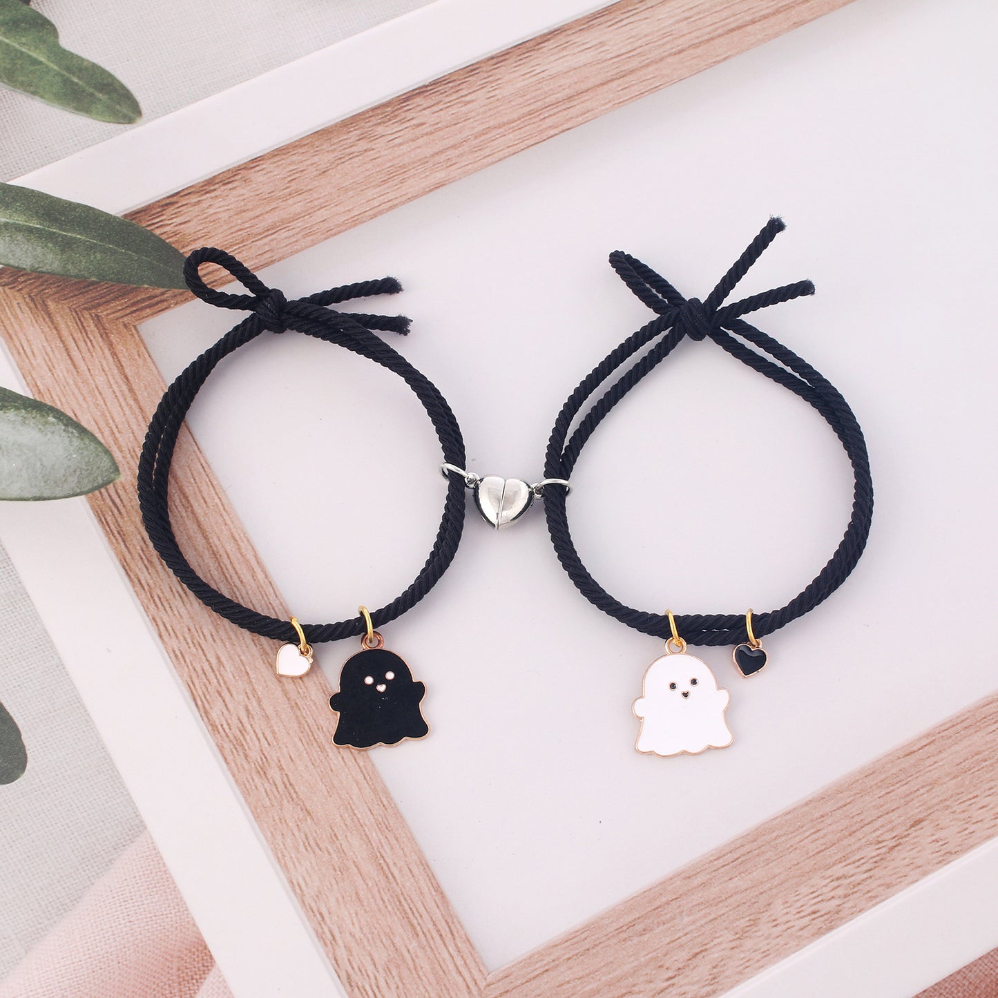 Damen & Herren Band Rope Love Magnet Halloween Ghost Armbänder