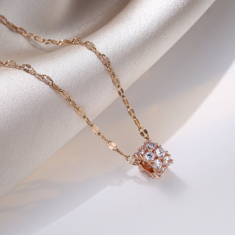 Colliers Mori ronds rétro en diamant à Double rangée pour femmes, Style coréen