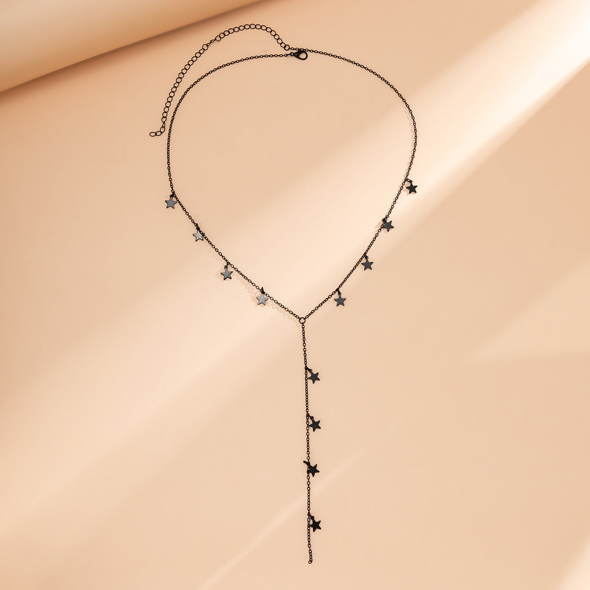 Colliers simples à chaîne noire avec double cœur d'amour