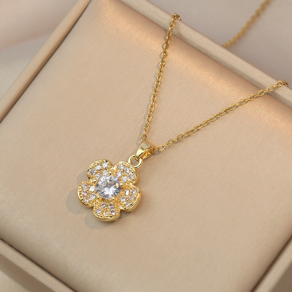 Colliers de luxe légers en forme de fleur de Zircon, intérêt spécial