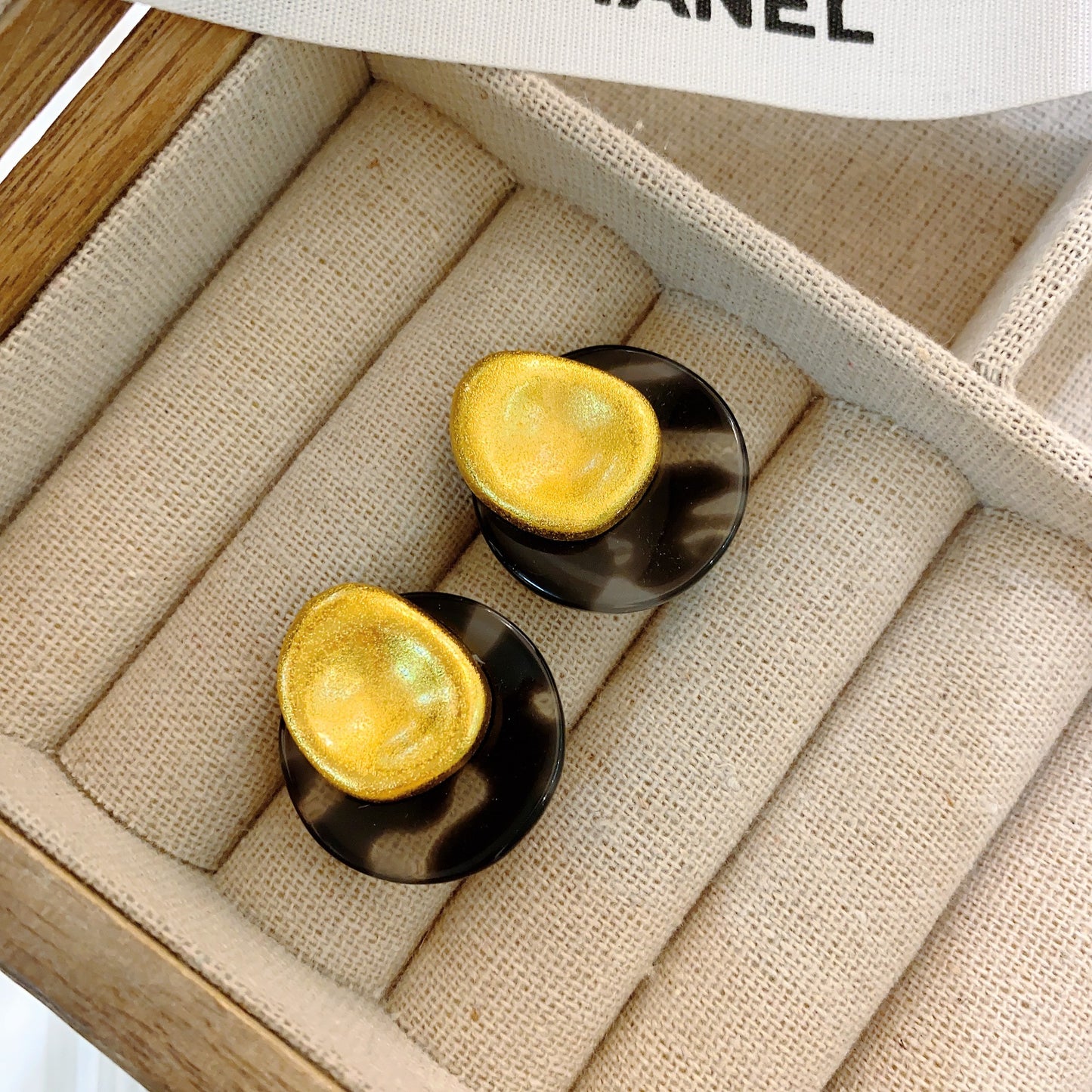 Women's Irregular Metal Brown Trendy Elegant White Earrings