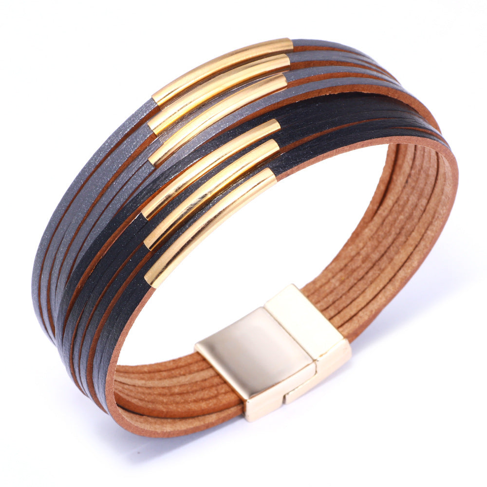 Cool Overseas Leather Fashion Female Jewelry Bracelets