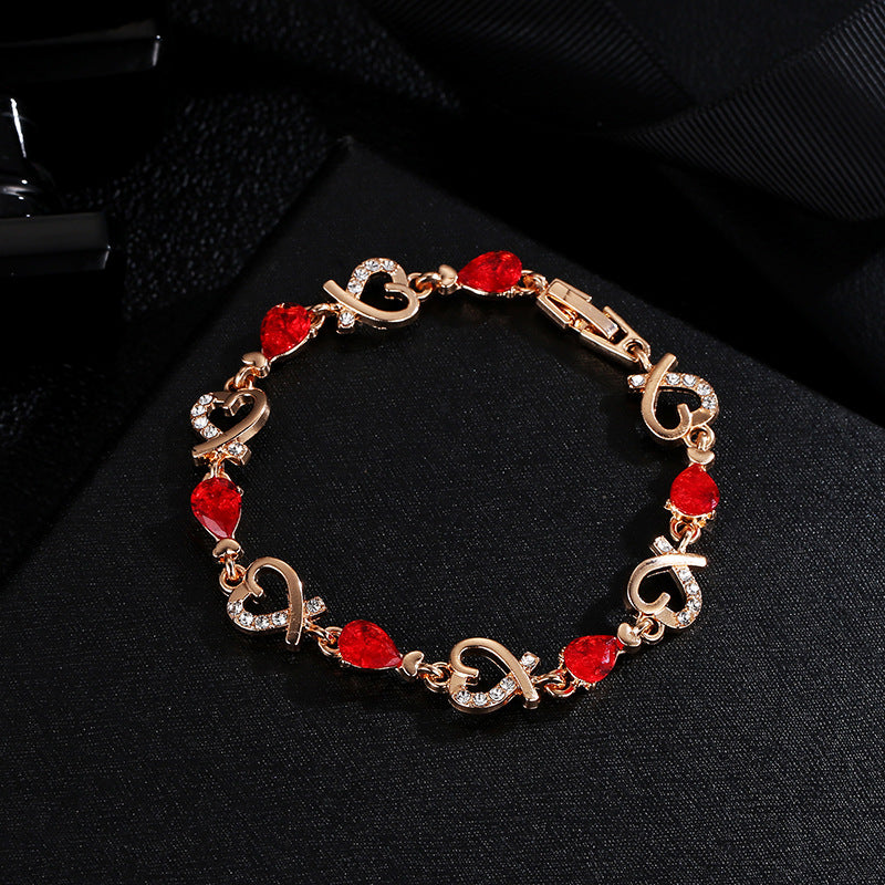 Korean Style Love Elegant Flower Lady Heart-shaped Bracelets