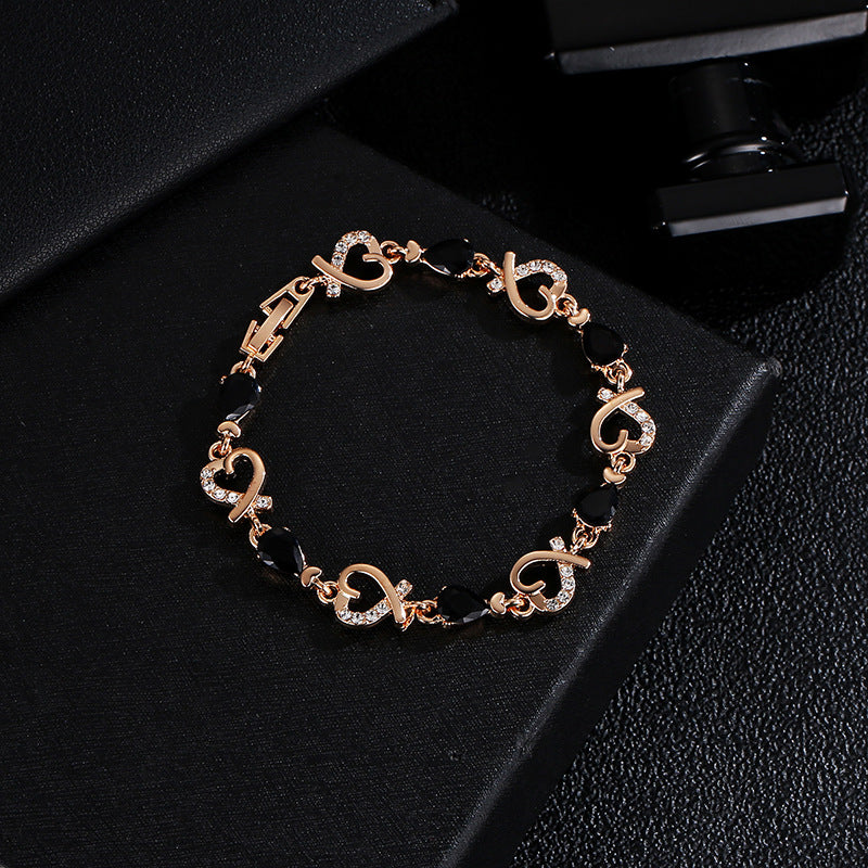 Korean Style Love Elegant Flower Lady Heart-shaped Bracelets