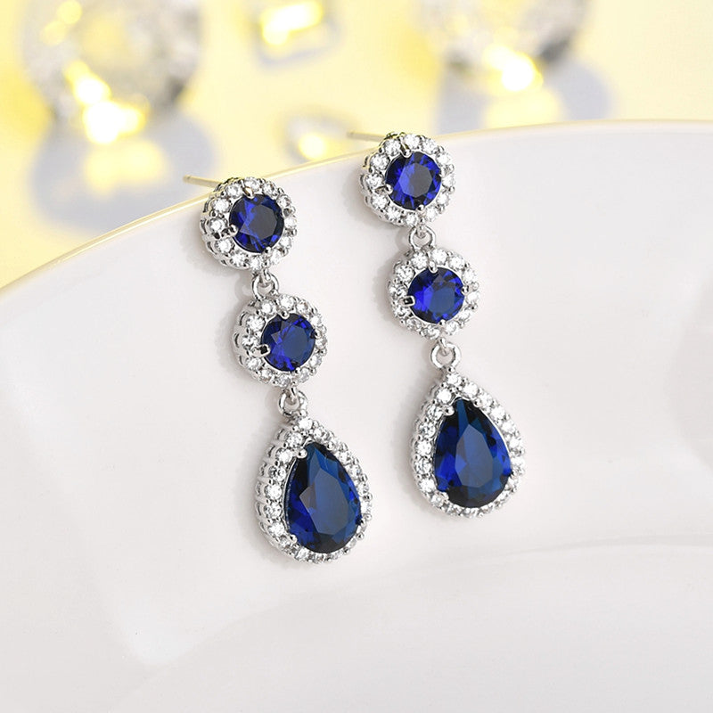 Dense Nail Inlaid Grade Zircon Quality Earrings