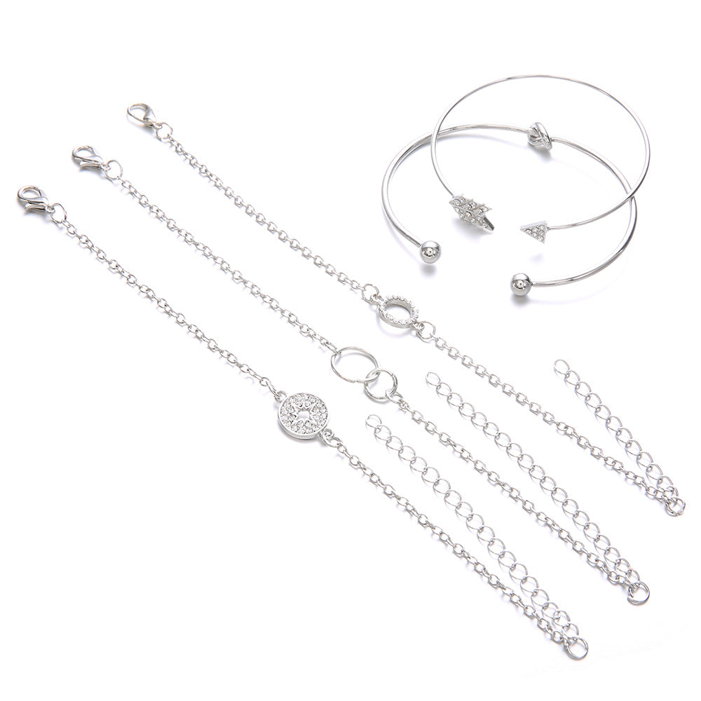 Damen Bohemian Set Pfeil Kristall rund für Vintage Damen Armbänder