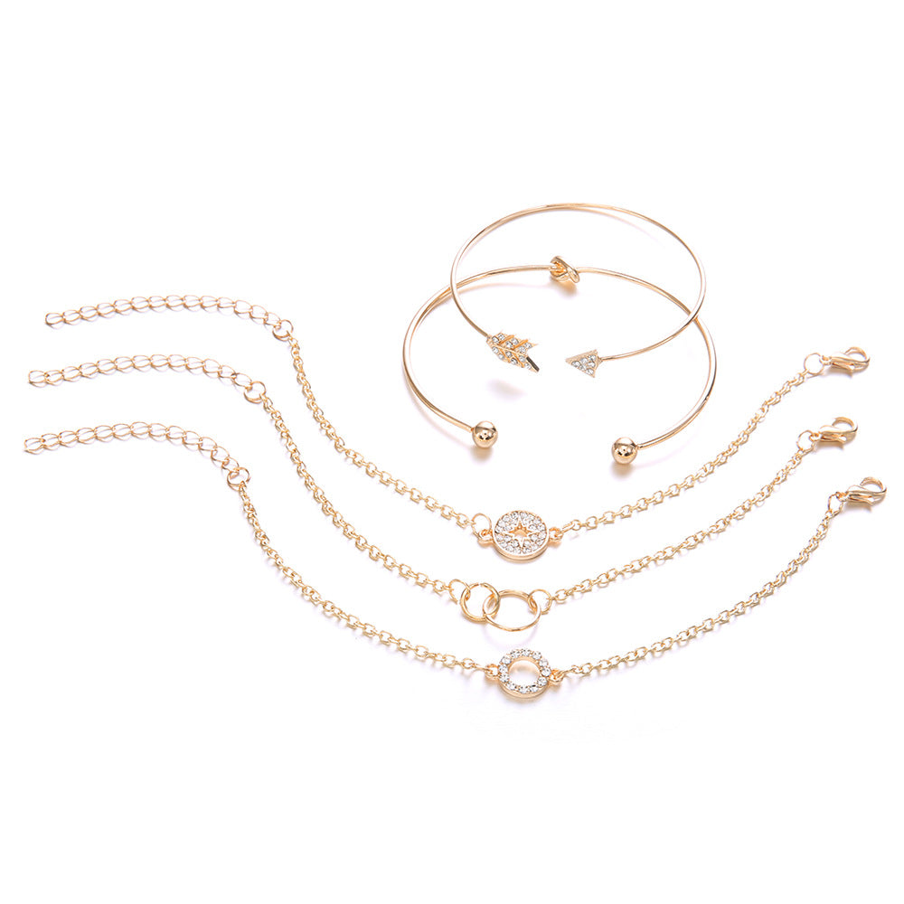 Damen Bohemian Set Pfeil Kristall rund für Vintage Damen Armbänder