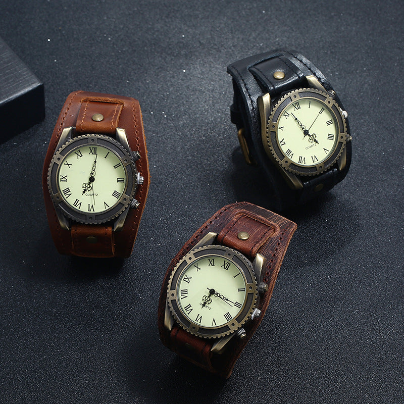 Men's Vintage Cowhide Watch Accessories Personality Genuine Bracelets