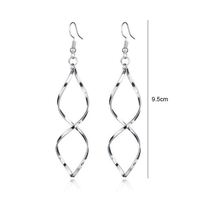 Women's Exaggerated Spiral Curved Design Wave Curve Rings
