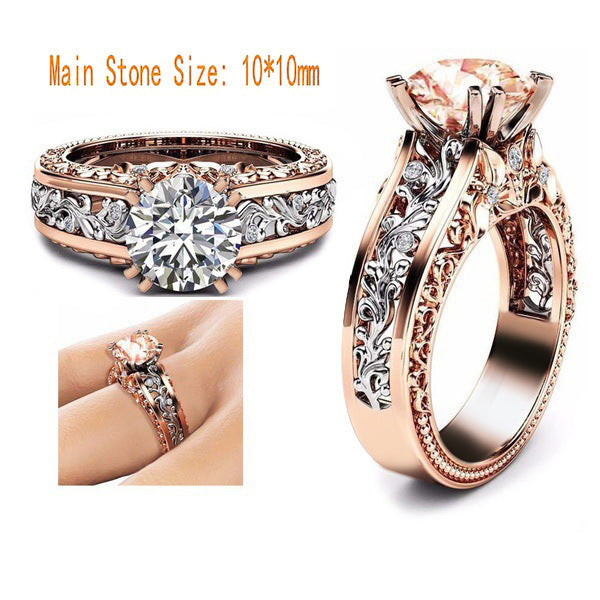 Women's Alloy Rose Gold Plated Color Separation Rings