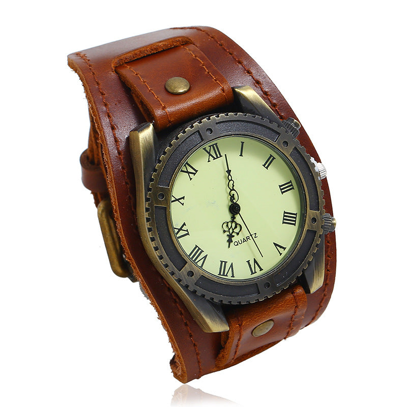 Herren Vintage Rindsleder Uhrenzubehör Persönlichkeit Echte Armbänder