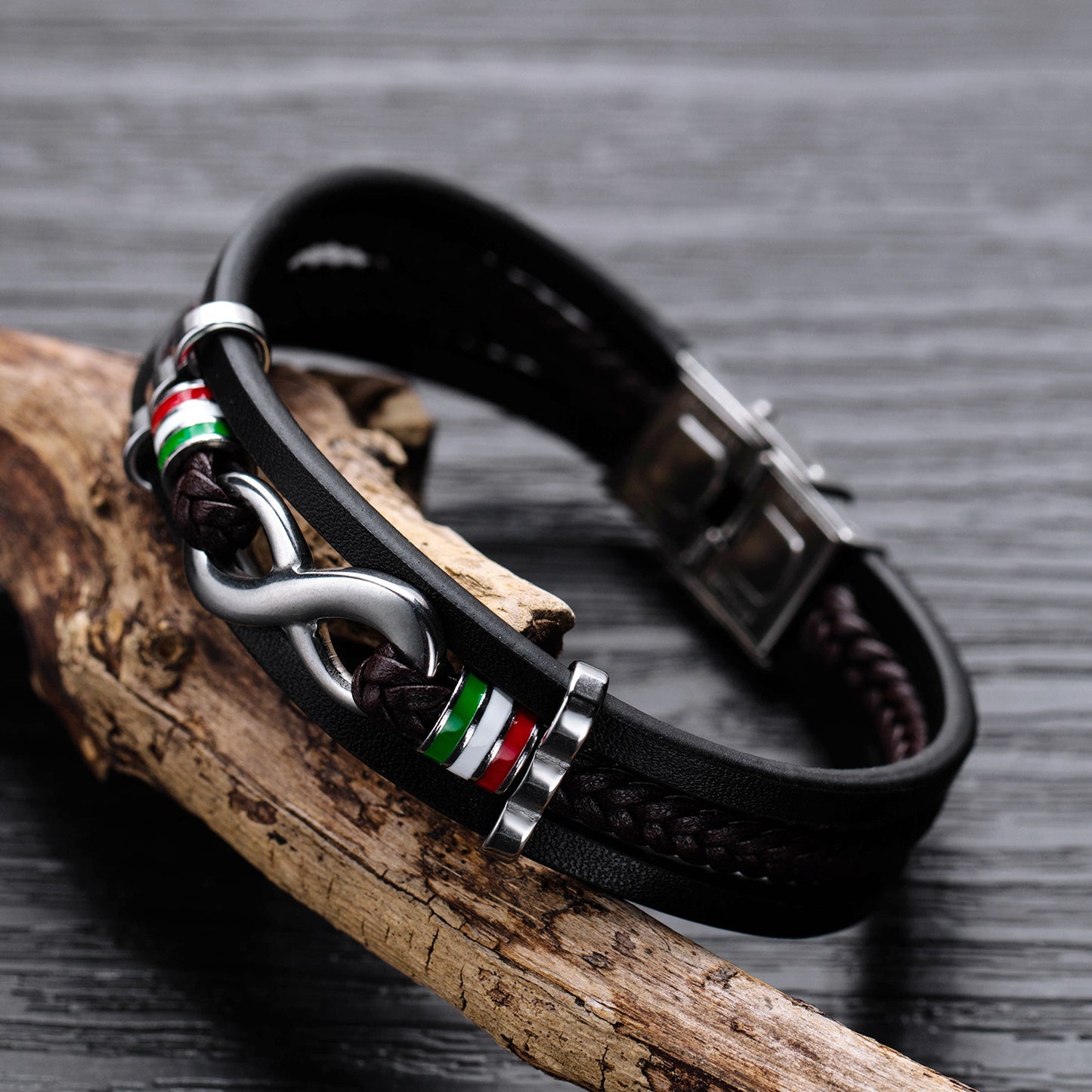 Men's Fashion Hand-woven Leather Infinite Words Trendy Bracelets