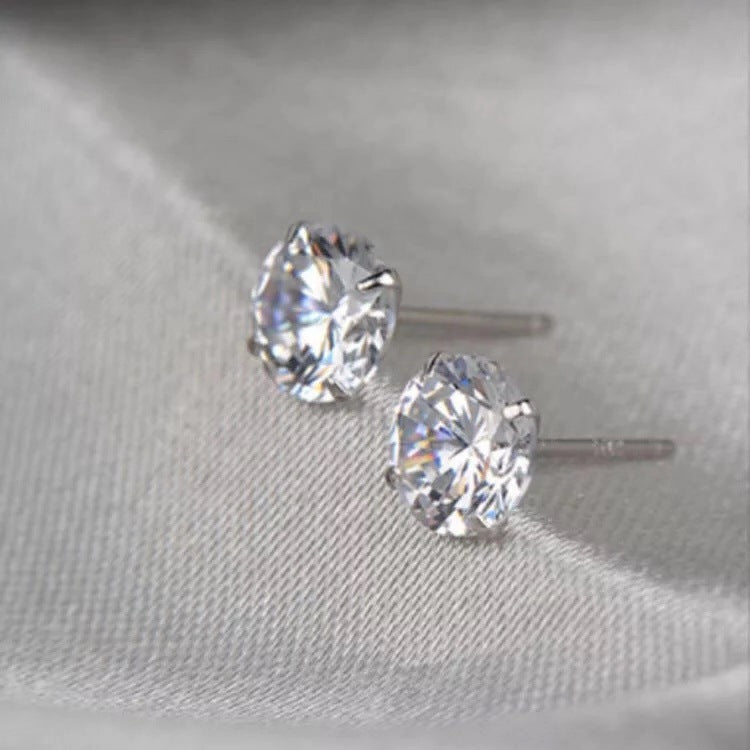 Women's & Men's Zircon Simple Fashion Sterling Sier For Stud Earrings