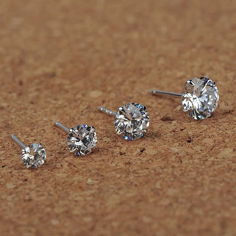 Women's & Men's Zircon Simple Fashion Sterling Sier For Stud Earrings