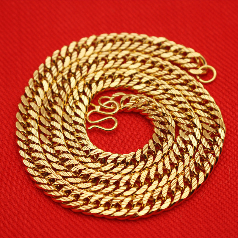 Men's Gold-plated Live Broadcast Alluvial Gold South African Tin Necklace