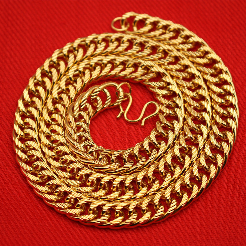 Men's Gold-plated Live Broadcast Alluvial Gold South African Tin Necklace
