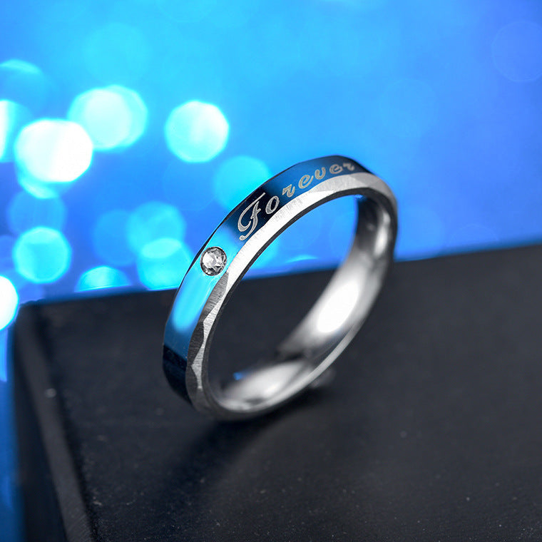 Versatile Titanium Steel Couple Fashion Ornament Rings