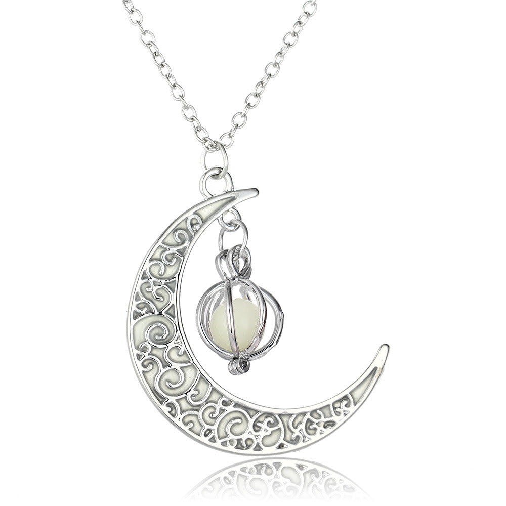 Luminous Moon Small Pumpkin Pendant Halloween Necklaces