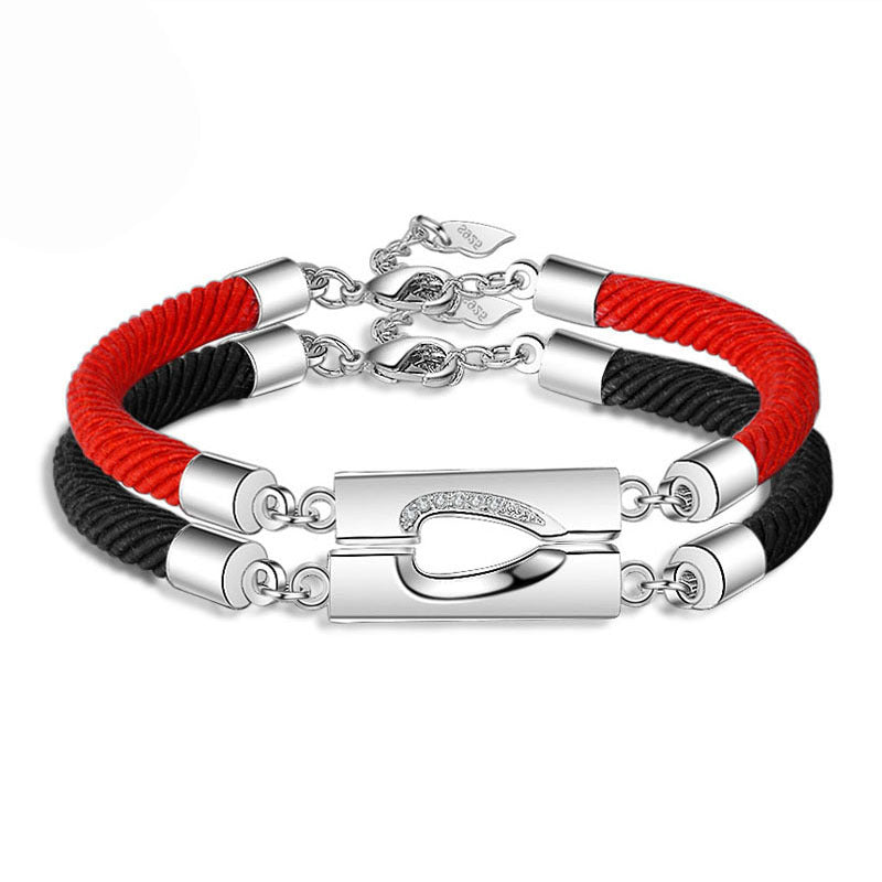 Couple Love Carrying Strap Paire de bracelets en corde romantique