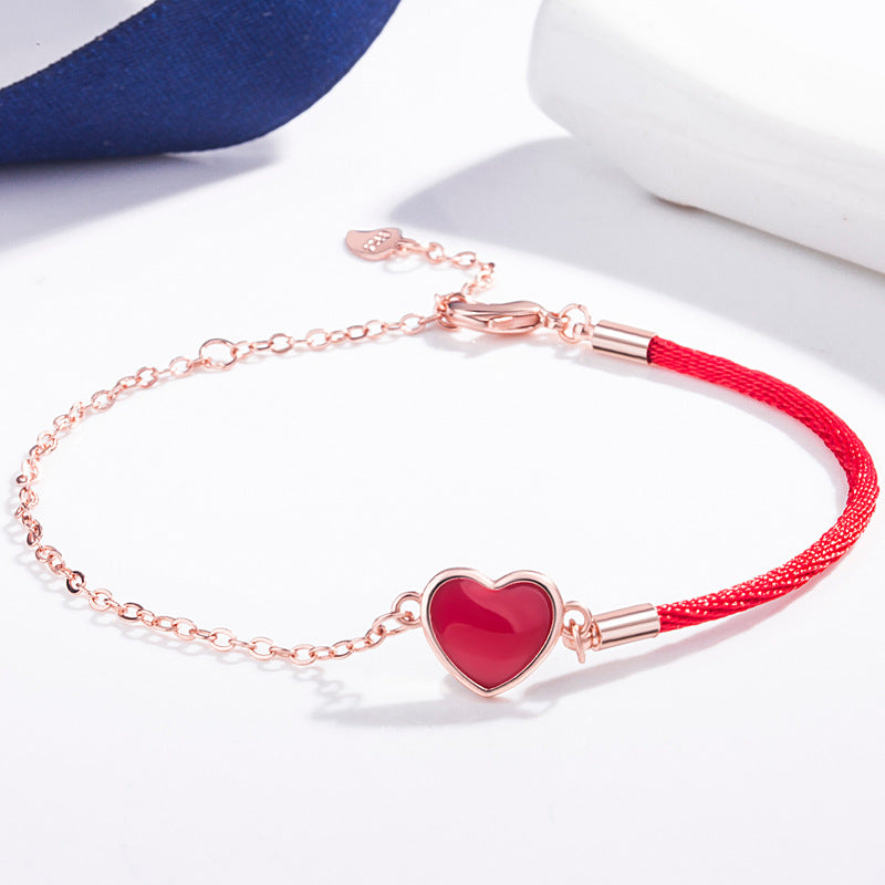 Design Peach Heart Female Mori Fashion Epoxy Bracelets