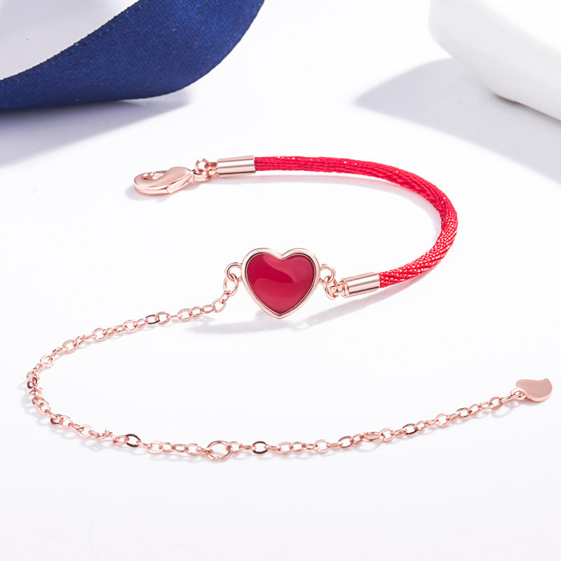 Design Peach Heart Female Mori Fashion Epoxy Bracelets