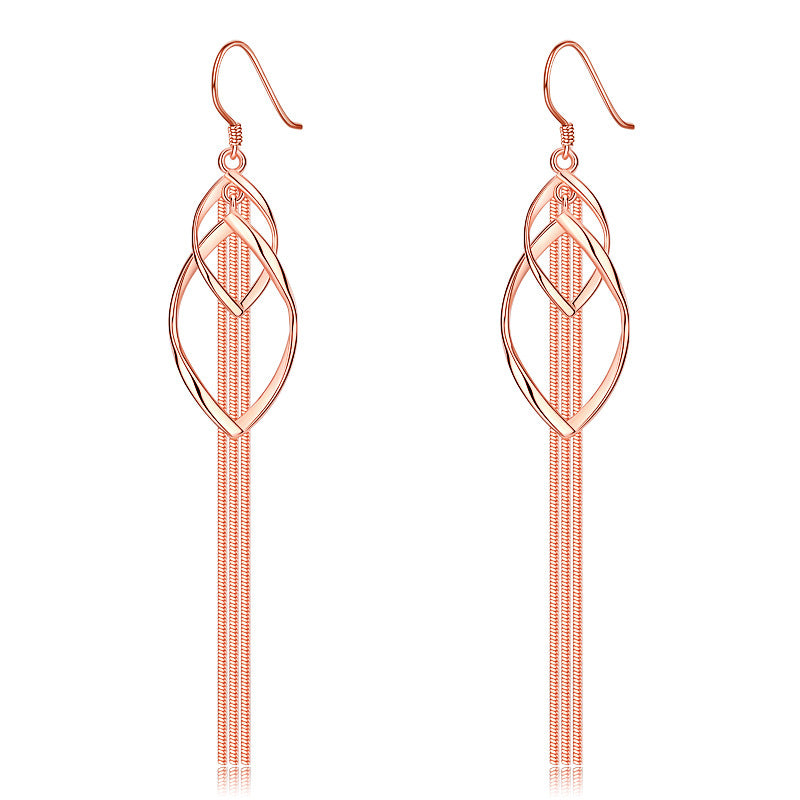 Twist Tassel Thin Face Korean Style Wave Earrings