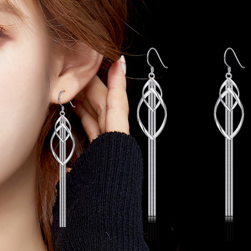 Twist Tassel Thin Face Korean Style Wave Earrings