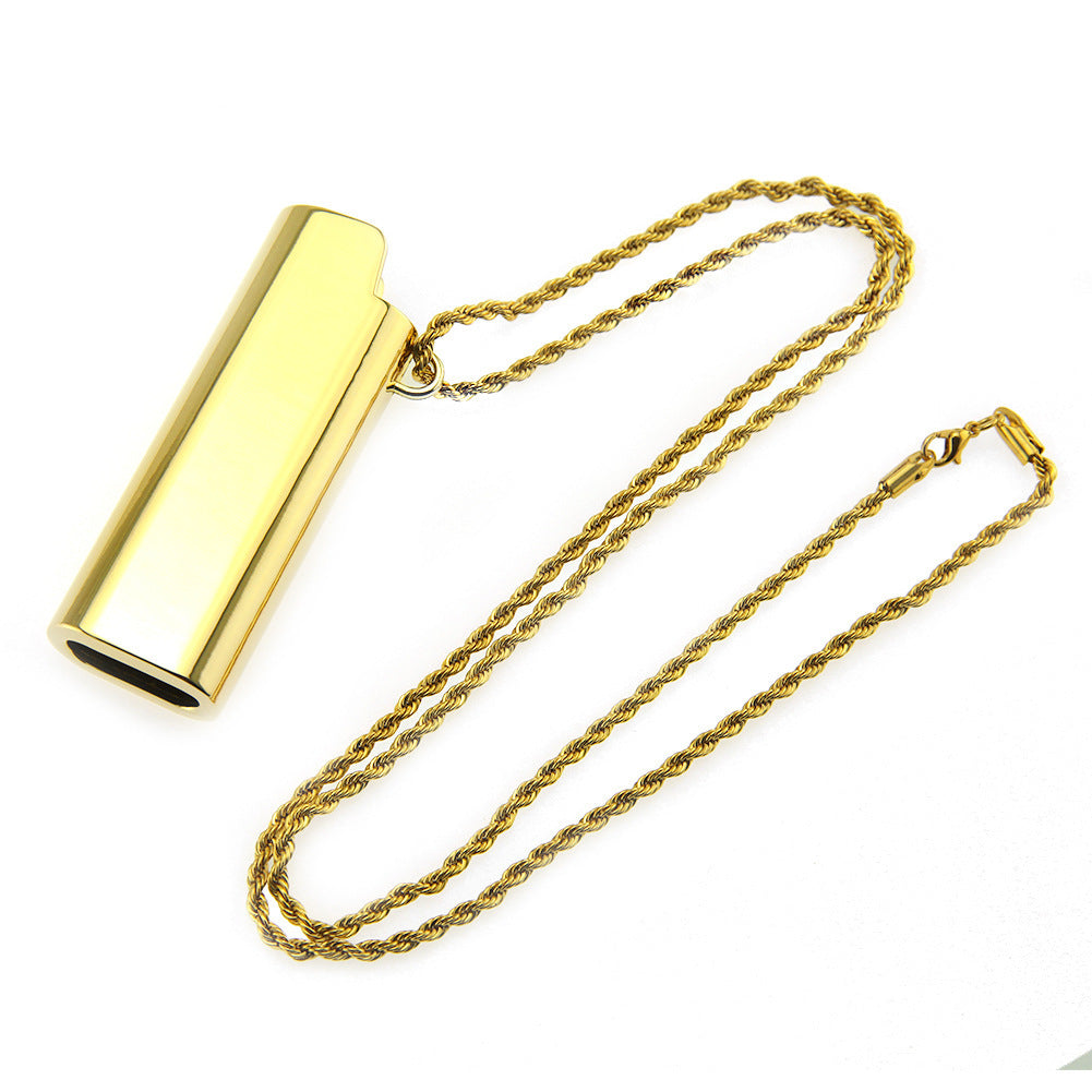 Men's Creative Trendy Lighter Shell Case Decorative Necklaces