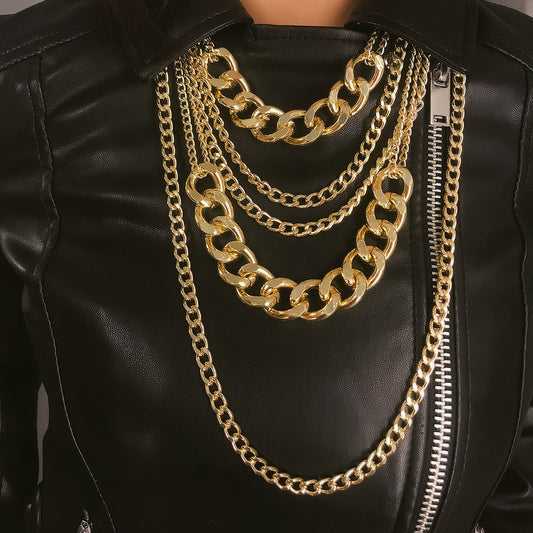 Women's Punk Hip Hop Mix And Match Exaggerated Necklaces