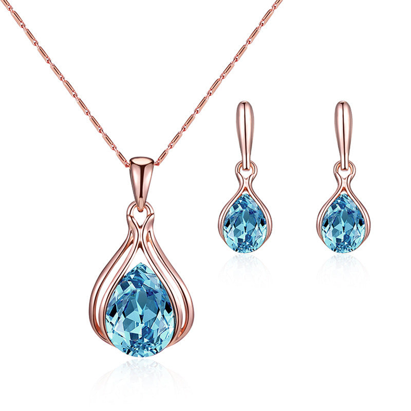 Fashion Blue Green Red Drop Shape Necklaces