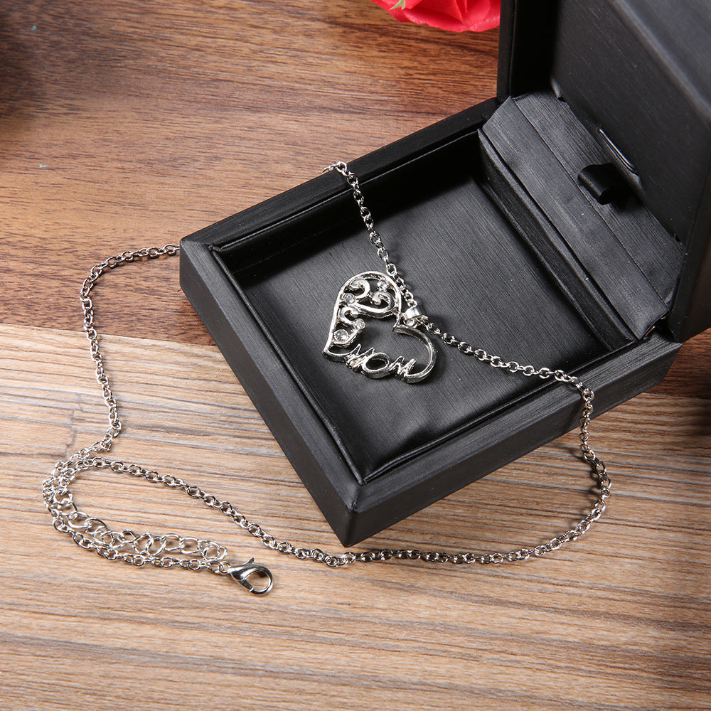 Women's Trendy Street Shot Heart Shape With Diamond Letter Necklaces