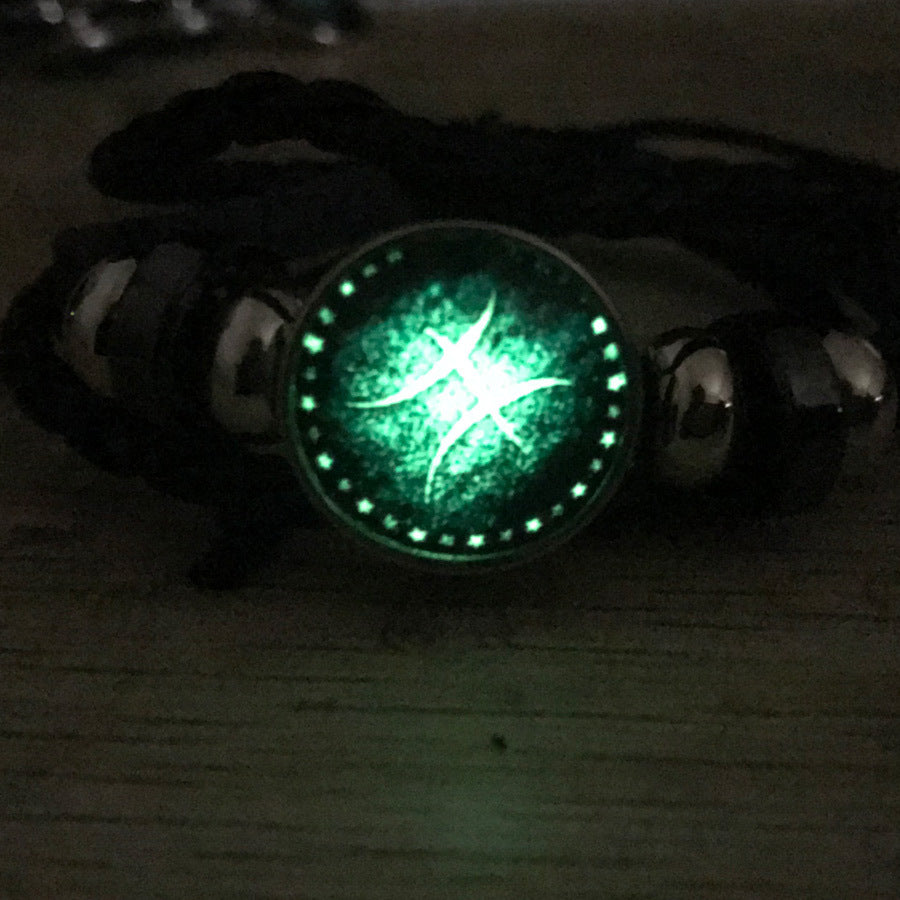 Leuchtende Twee Constellations gewebte Vintage-Lederarmbänder