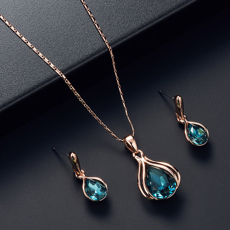 Fashion Blue Green Red Drop Shape Necklaces