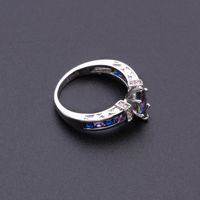 Women's Exquisite Colorful Oval Zircon For Fashion Rings