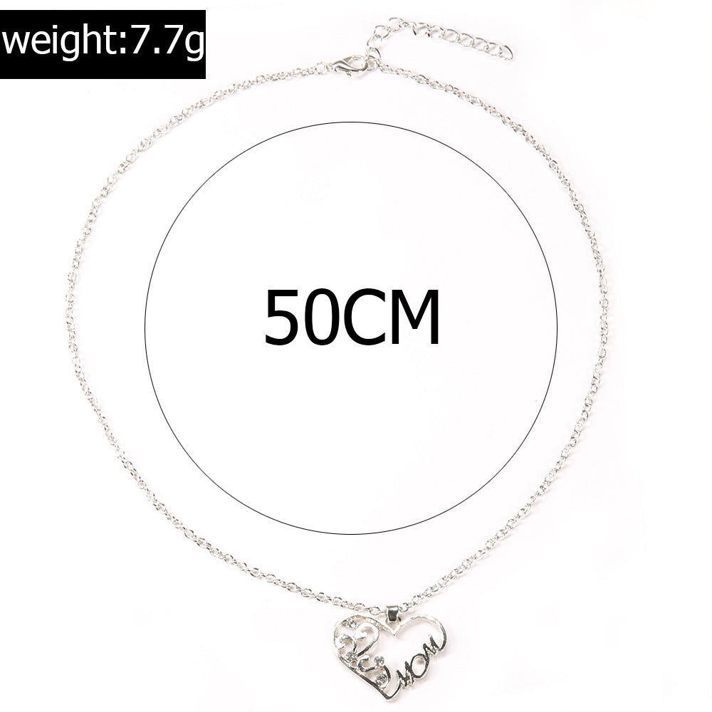 Women's Trendy Street Shot Heart Shape With Diamond Letter Necklaces