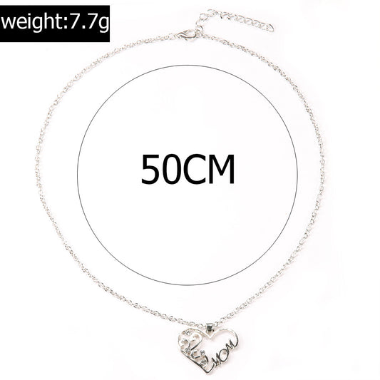 Women's Trendy Street Shot Heart Shape With Diamond Letter Necklaces