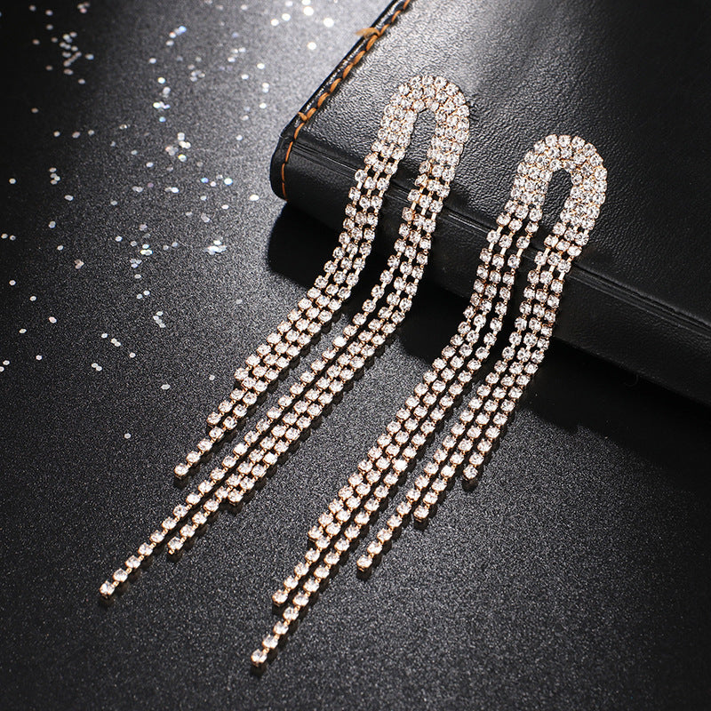 Fashion Rhinestone Long Fringe Simple Elegant Rings