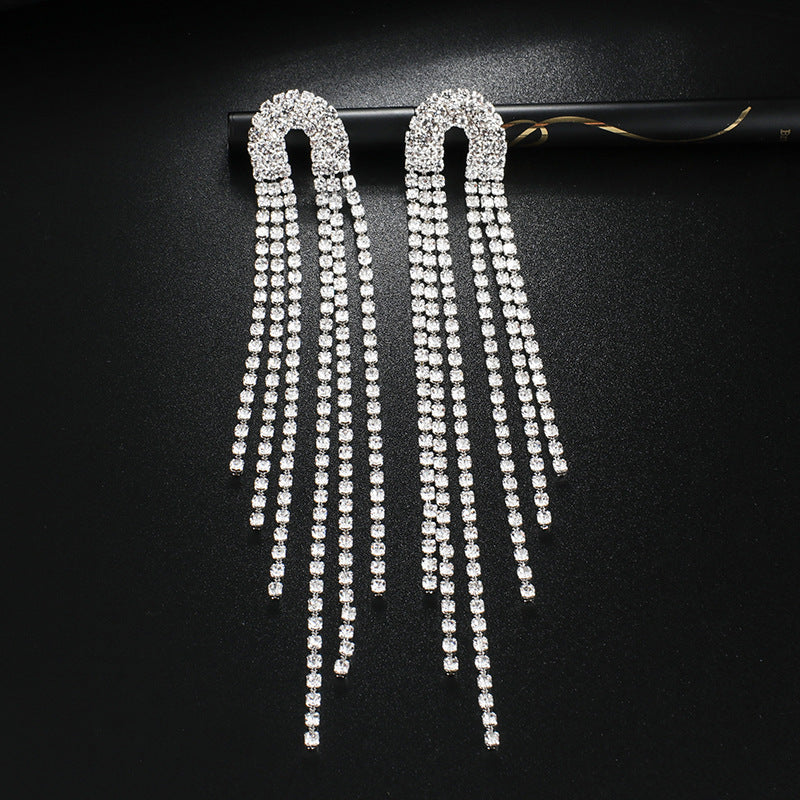 Fashion Rhinestone Long Fringe Simple Elegant Rings